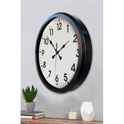 Siyah Klasik 52 cm Modern Duvar Saati