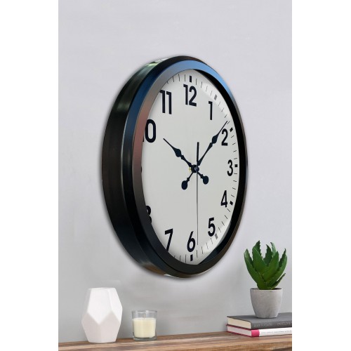 Siyah Klasik 52 cm Modern Duvar Saati