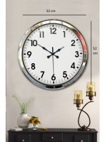 Krom Şıklık 52 cm Metal Modern Duvar Saati