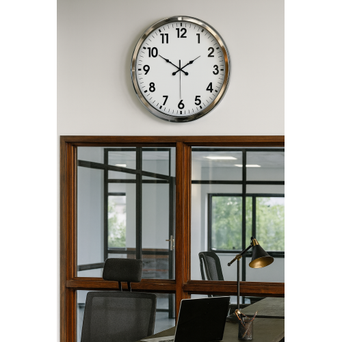 Krom Şıklık 52 cm Metal Modern Duvar Saati