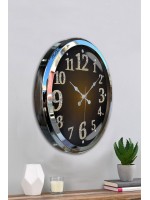 Krom Işıltılı Zaman 52 cm Metal Duvar Saati