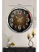 Krom Işıltılı Zaman 52 cm Metal Duvar Saati