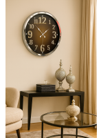 Krom Işıltılı Zaman 52 cm Metal Duvar Saati