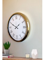 İhtişamlı Gold 52 cm Metal Roma Rakamlı Lüks Duvar Saati