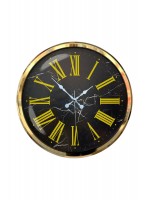 Black Marble Gold 52 cm Metal Duvar Saati