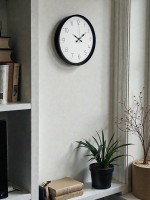 36 cm Siyah Dekoratif Duvar Saati – Rakamlı Beyaz Kadran (PP-3604B)