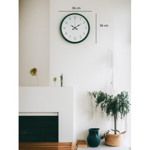 36 cm Yeşil Dekoratif Duvar Saati (PP-3604L)