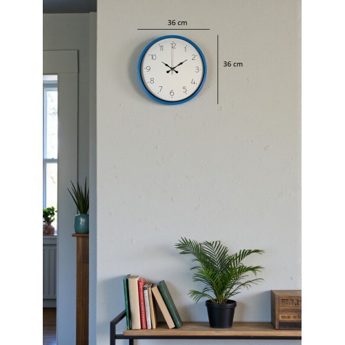 36 cm Mavi Sade Dekoratif Duvar Saati