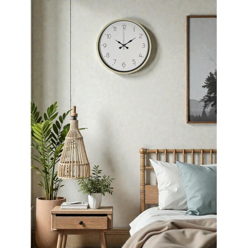 36 cm Krem Sade Dekoratif Duvar Saati