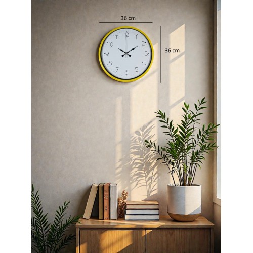 36 cm Standart Sarı Duvar Saati (PP-3604Y)