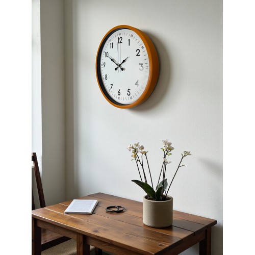 36 cm Turuncu Dekoratif Duvar Saati (PP-3605O)