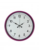 36 cm Pembe Dekoratif Duvar Saati – Rakamlı Beyaz Kadran (PP-3605P)