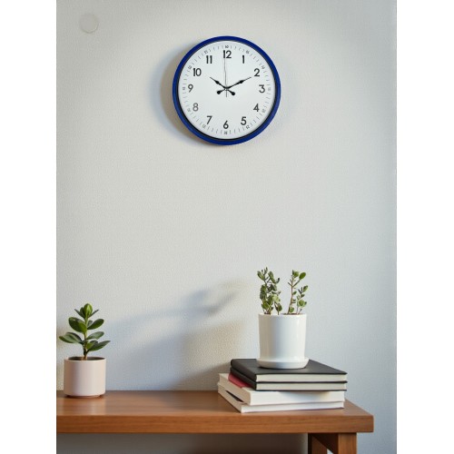 36 cm Lacivert Dekoratif Duvar Saati – Rakamlı Beyaz Kadran (PP-3605V)
