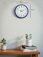 36 cm Lacivert Dekoratif Duvar Saati – Rakamlı Beyaz Kadran (PP-3605V)