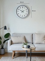 36 cm Beyaz Dekoratif Duvar Saati (PP-3605W)