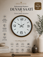 36 cm Kahverengi Modern Dekoratif Duvar Saati