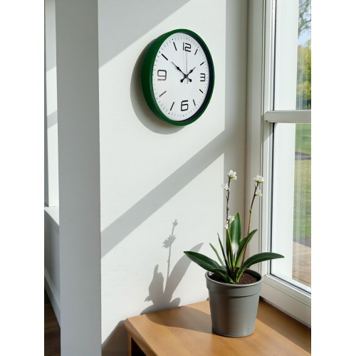 36 cm Yeşil Modern Dekoratif Duvar Saati