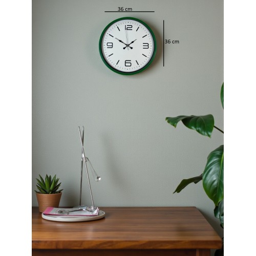 36 cm Yeşil Modern Dekoratif Duvar Saati