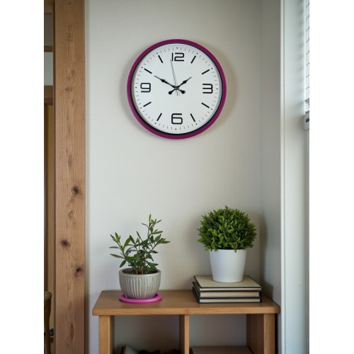36 cm Pembe Modern Duvar Saati
