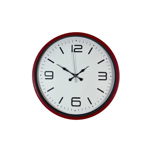 36 cm Kırmızı Modern Dekoratif Duvar Saati