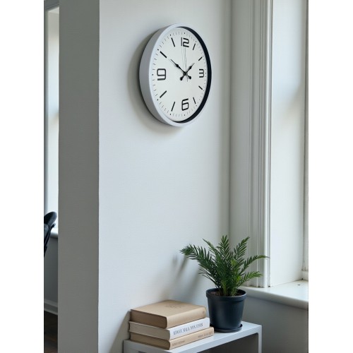36 cm Beyaz Modern Dekoratif Duvar Saati