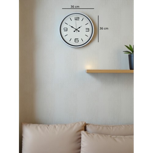 36 cm Beyaz Modern Dekoratif Duvar Saati