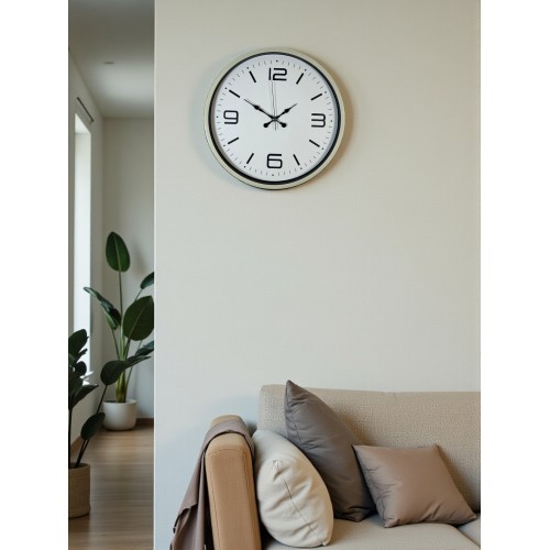 36 cm Krem Modern Dekoratif Duvar Saati