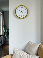 36 cm Sarı Modern Dekoratif Duvar Saati