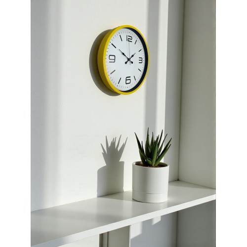 36 cm Sarı Modern Dekoratif Duvar Saati