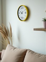 36 cm Sarı Modern Dekoratif Duvar Saati