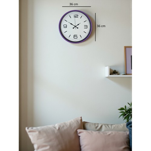 36 cm Mor Dekoratif Duvar Saati (PP-3608Z)
