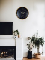36 cm Kahverengi Modern Duvar Saati – Modern Geniş Altın Rakamlı