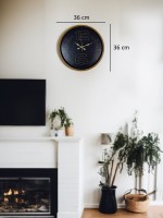 36 cm Kahverengi Modern Duvar Saati – Modern Geniş Altın Rakamlı