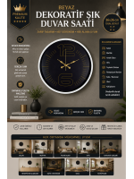 36 cm Beyaz Dekoratif Şık Duvar Saati