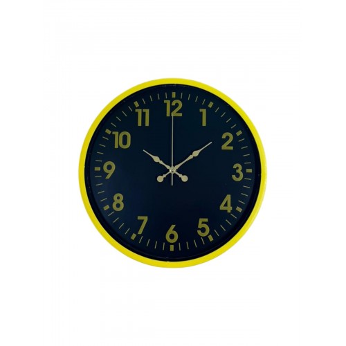 36 cm Sarı Standart Duvar Saati – Standart Altın Rakamlı