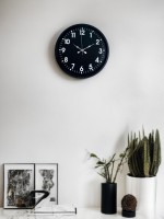 36 cm Siyah Modern Duvar Saati (PP-3631B)