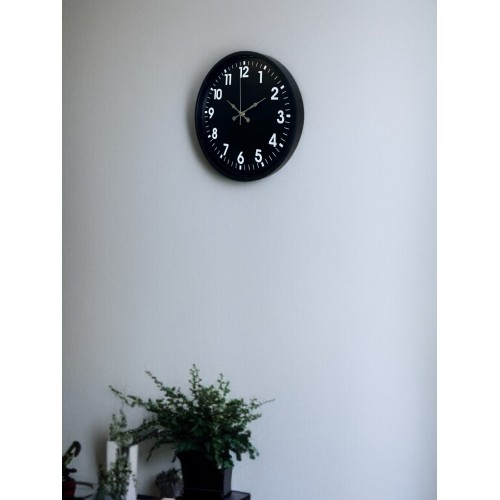 36 cm Siyah Modern Duvar Saati (PP-3631B)