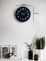 36 cm Siyah Modern Duvar Saati (PP-3631B)
