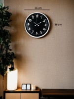 36 cm Beyaz Dekoratif Duvar Saati (PP-3631W)