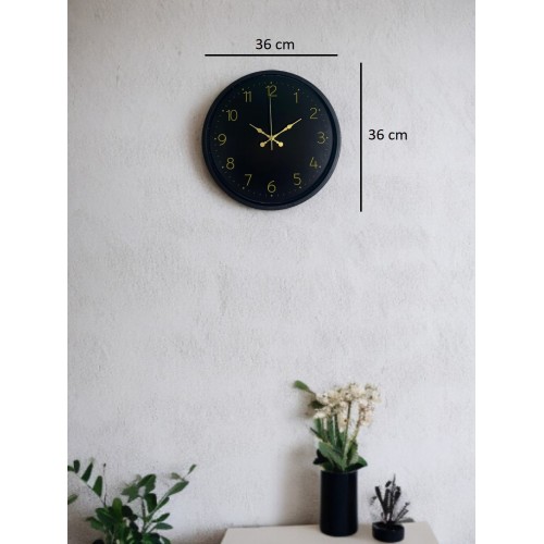 36 cm Siyah Asil Duvar Saati