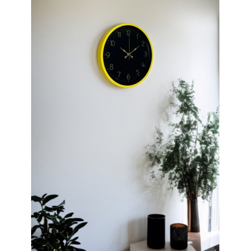 36 cm Sarı Şık Duvar Saati