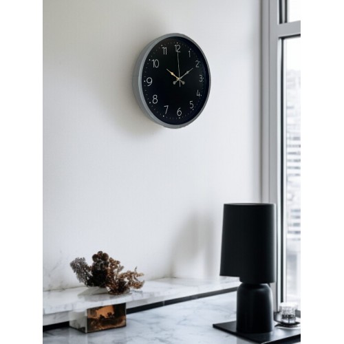 36 cm Sade Dekoratif Duvar Saati – Sade Siyah Kadran