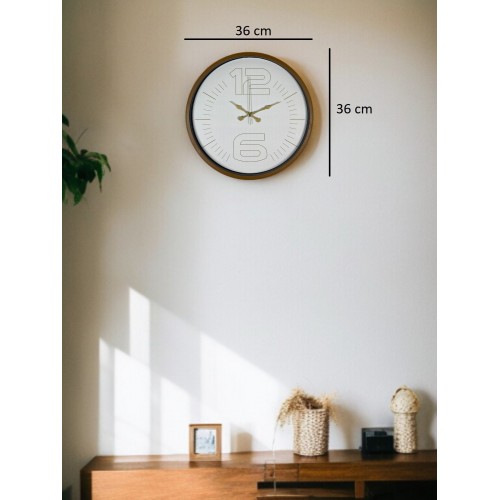 36 cm Kahverengi Dekoratif Duvar Saati (PP-3648I)
