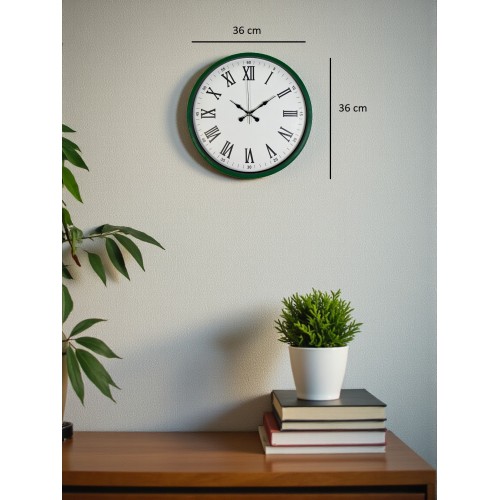 36 cm Yeşil Roma Rakamlı Duvar Saati (PP-3654L)
