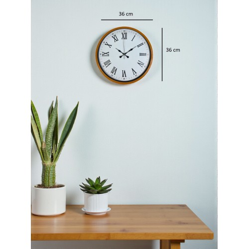 36 cm Turuncu Roma Rakamlı Duvar Saati (PP-3654O)