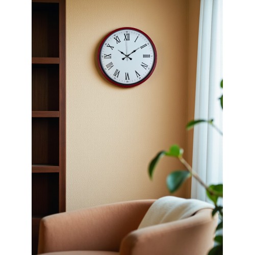 36 cm Kırmızı Roma Rakamlı Duvar Saati – Roma Rakamlı (PP-3654R)