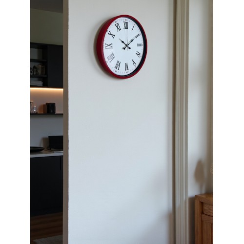 36 cm Kırmızı Roma Rakamlı Duvar Saati – Roma Rakamlı (PP-3654R)