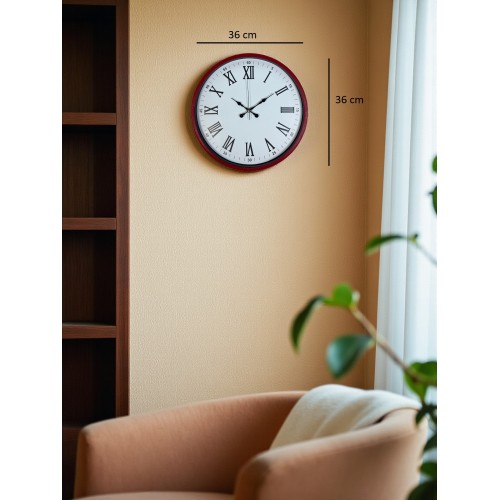 36 cm Kırmızı Roma Rakamlı Duvar Saati – Roma Rakamlı (PP-3654R)
