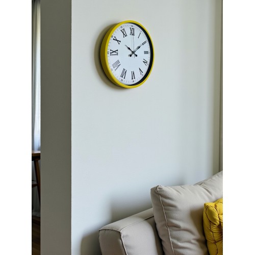 36 cm Sarı Roma Rakamlı Duvar Saati