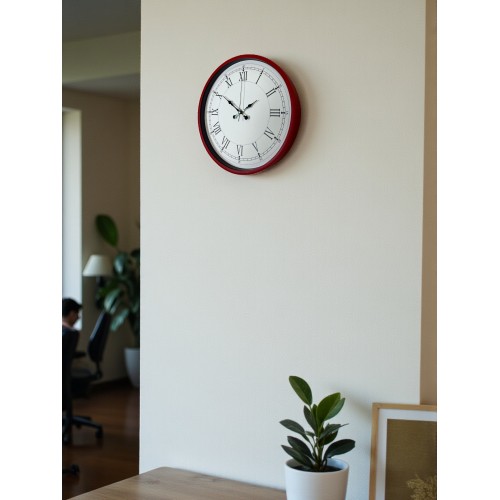 36 cm Kırmızı Roma Rakamlı Duvar Saati – Roma Rakamlı (PP-3655R)
